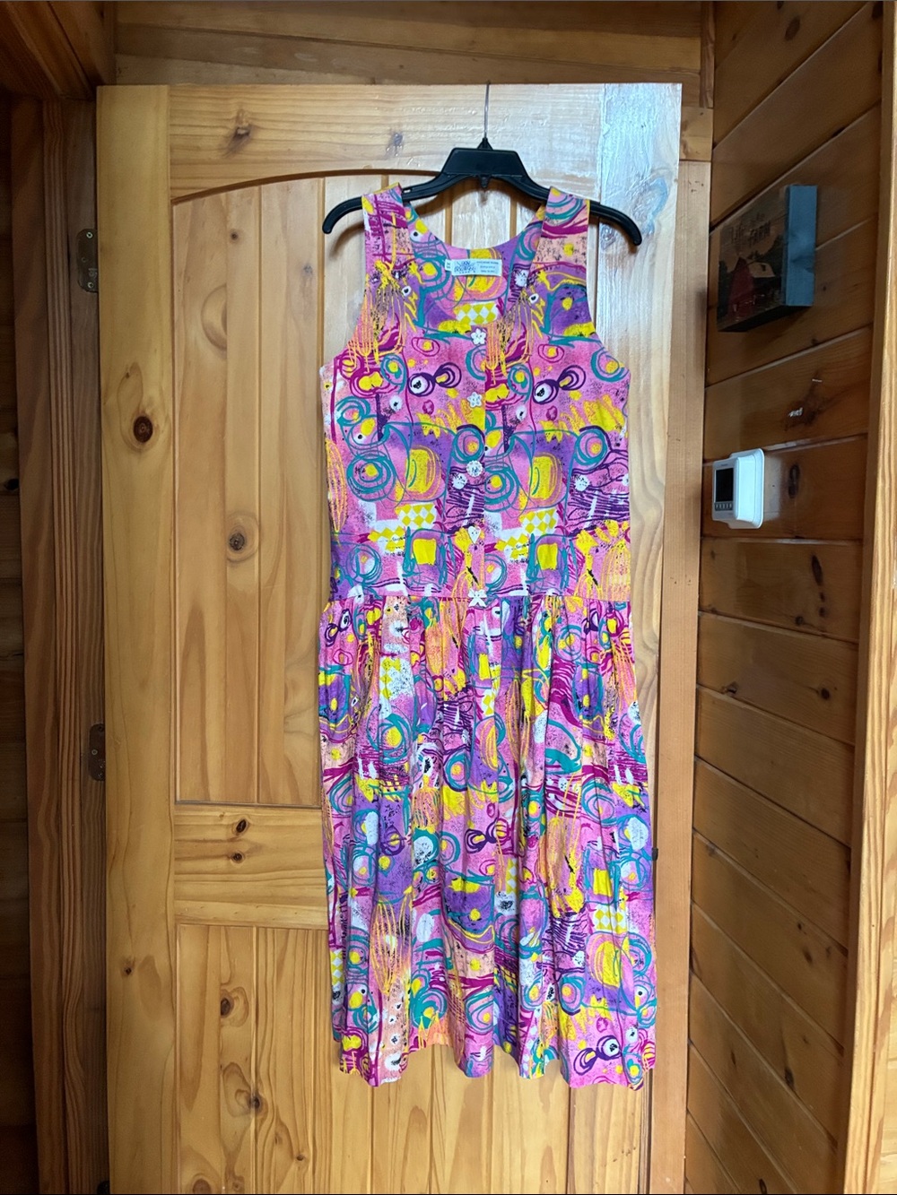 Vintage 80’s eighties dogwood lane drop waist cottage core artsy print dress